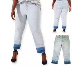 LAUREN Ralph Lauren Paradise Women's High-Rise Ankle Jeans Blue Size 18 cut off